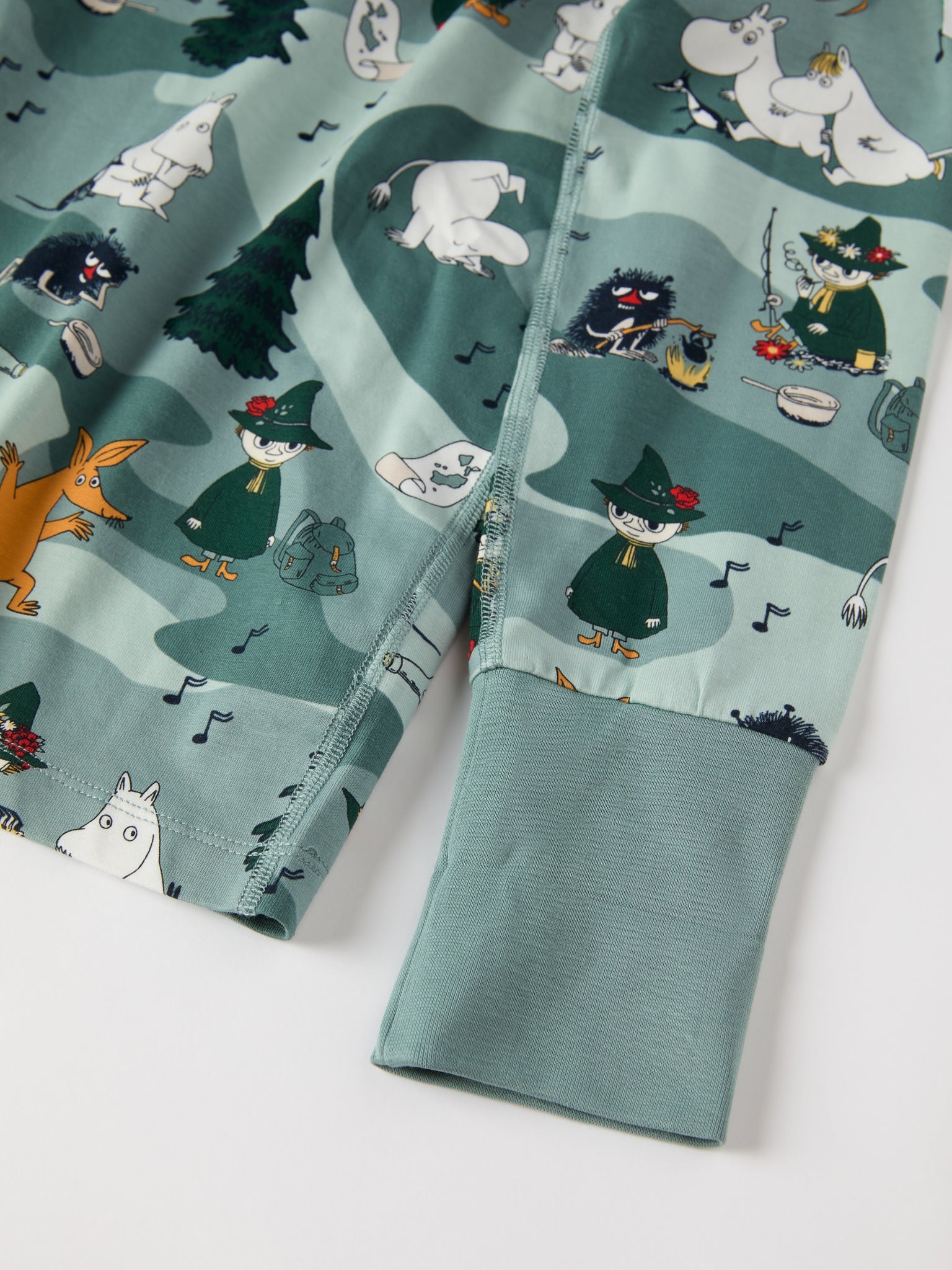 Moomin Print Kids Pyjamas from the Polarn O. Pyret kidswear collection. Clothes made using sustainably sourced materials.