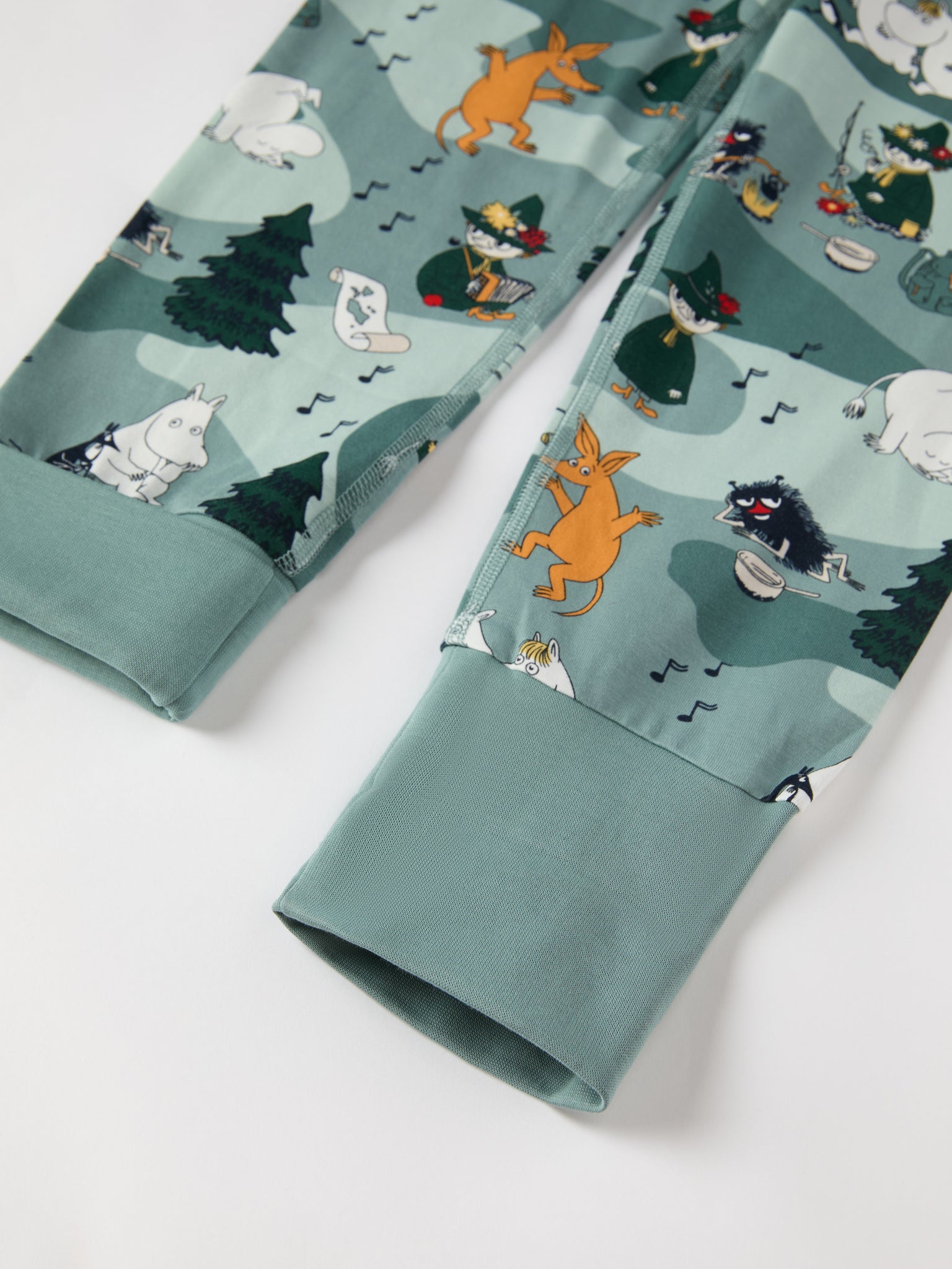 Moomin Print Kids Pyjamas from the Polarn O. Pyret kidswear collection. Clothes made using sustainably sourced materials.