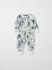 Moomin Print Cotton Baby Sleepsuit from the Polarn O. Pyret baby collection. Clothes made using sustainably sourced materials.