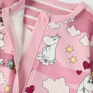 Moomin Print Baby Sleepsuit from the Polarn O. Pyret baby collection. Ethically produced kids clothing.