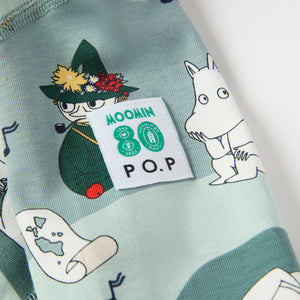 Moomin Print Baby Sleepsuit from the Polarn O. Pyret baby collection. Nordic kids clothes made from sustainable sources.