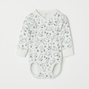 Bear Print Wraparound Babygrow from the Polarn O. Pyret baby collection. Clothes made using sustainably sourced materials.