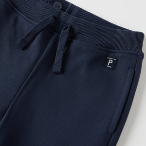 Blue Kids Joggers from Polarn O. Pyret kidswear. Nordic kids clothes made from sustainable sources.