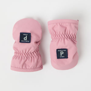 Pink Shell Fleece Lined Baby Mittens from the Polarn O. Pyret kidswear collection. Quality kids clothing made to last.