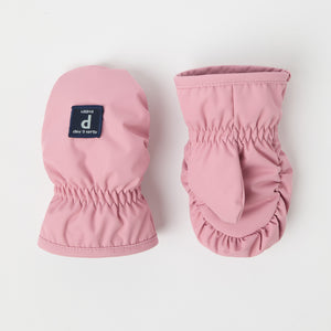 Pink Shell Fleece Lined Baby Mittens from the Polarn O. Pyret kidswear collection. Quality kids clothing made to last.