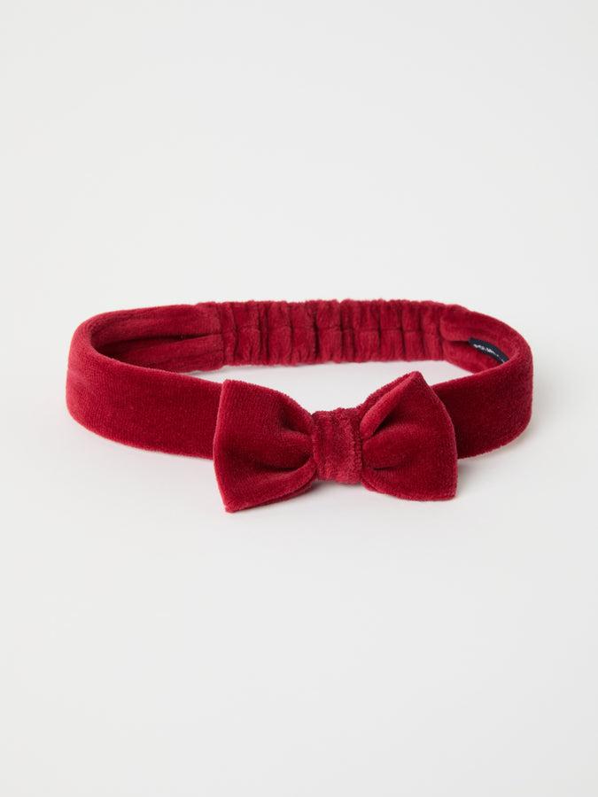 Red Velour Hair Band from the Polarn O. Pyret kidswear collection. Clothes made using sustainably sourced materials.