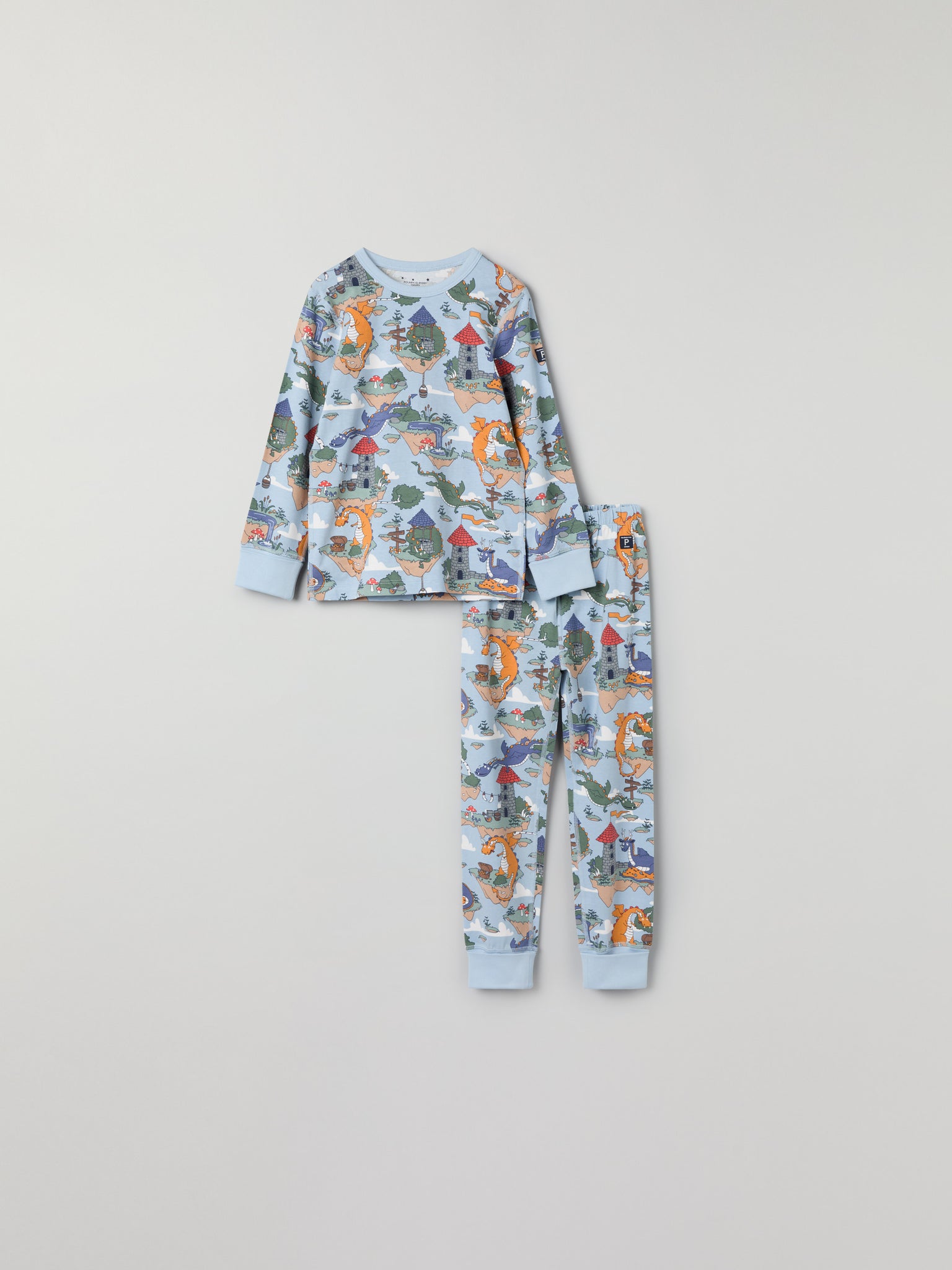 Dragon Print Kids Pyjamas from Polarn O. Pyret kidswear. Ethically produced kids clothing.