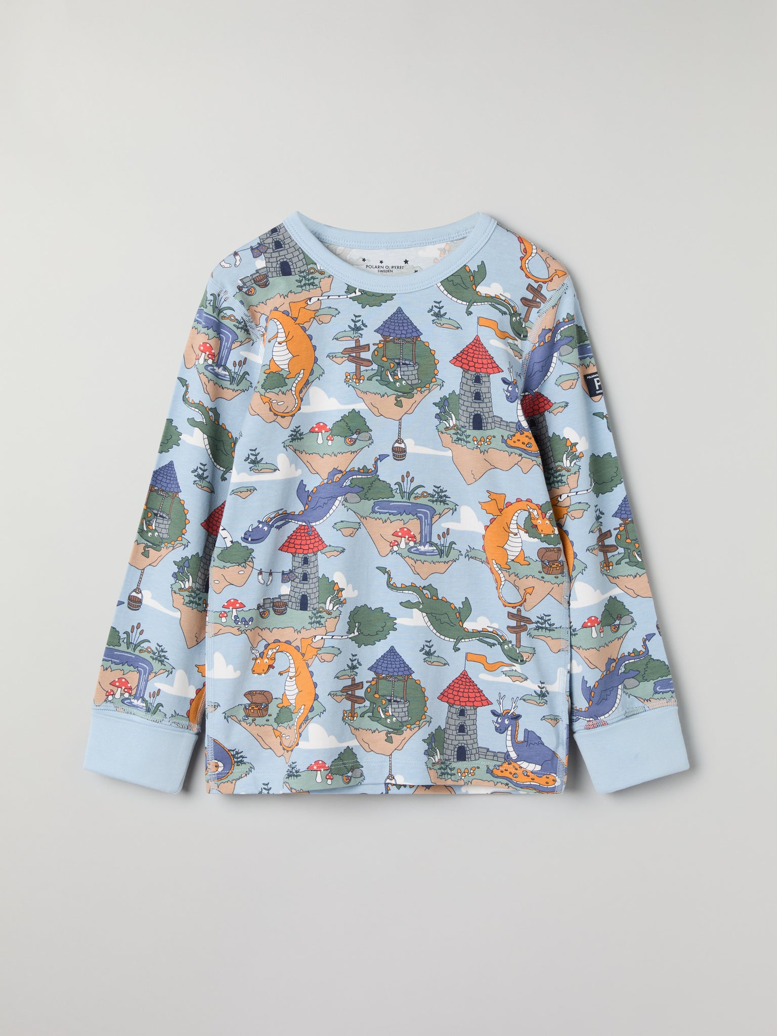 Dragon Print Kids Pyjamas from Polarn O. Pyret kidswear. Ethically produced kids clothing.