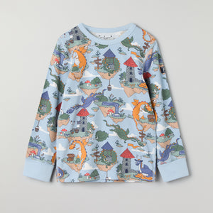 Dragon Print Kids Pyjamas from Polarn O. Pyret kidswear. Ethically produced kids clothing.