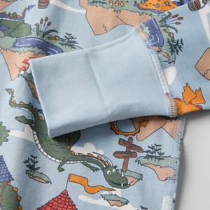 Dragon Print Kids Pyjamas from Polarn O. Pyret kidswear. Ethically produced kids clothing.