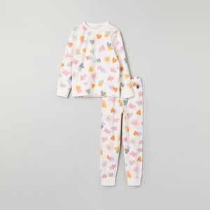 Heart Print Kids Pyjamas from Polarn O. Pyret kidswear. Clothes made using sustainably sourced materials.