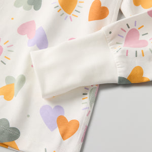 Heart Print Kids Pyjamas from Polarn O. Pyret kidswear. Clothes made using sustainably sourced materials.