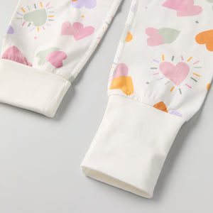 Heart Print Kids Pyjamas from Polarn O. Pyret kidswear. Clothes made using sustainably sourced materials.