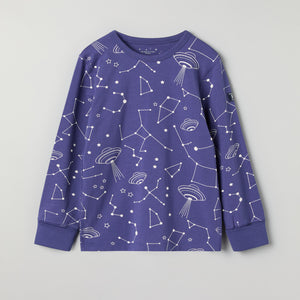 Space Print Kids Pyjamas from Polarn O. Pyret kidswear. Nordic kids clothes made from sustainable sources.