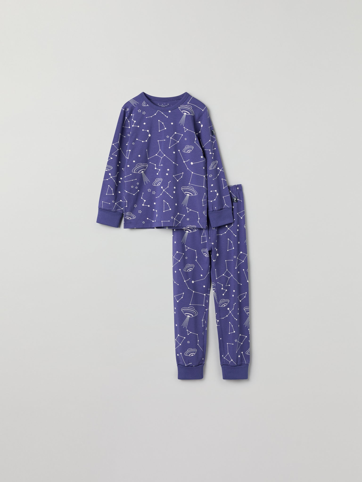 Space Print Kids Pyjamas from Polarn O. Pyret kidswear. Nordic kids clothes made from sustainable sources.