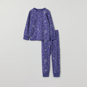 Space Print Kids Pyjamas from Polarn O. Pyret kidswear. Nordic kids clothes made from sustainable sources.