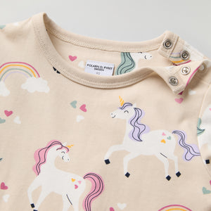 Unicorn Print Kids Top from Polarn O. Pyret kidswear. Nordic kids clothes made from sustainable sources.