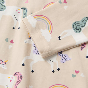 Unicorn Print Kids Top from Polarn O. Pyret kidswear. Nordic kids clothes made from sustainable sources.