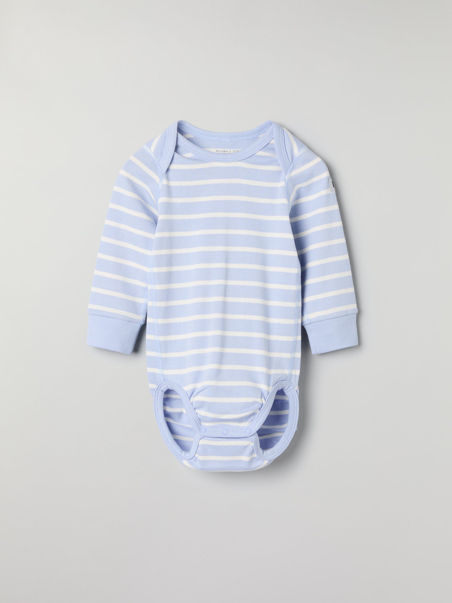 Organic Cotton Striped Baby Bodysuit from the Polarn O. Pyret baby collection. Nordic kids clothes made from sustainable sources.