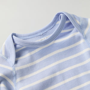 Organic Cotton Striped Baby Bodysuit from the Polarn O. Pyret baby collection. Nordic kids clothes made from sustainable sources.