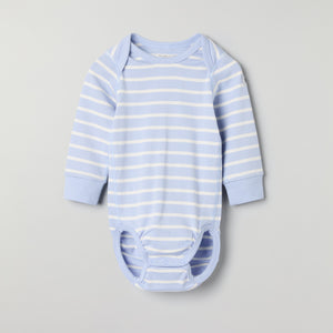 Organic Cotton Striped Baby Bodysuit from the Polarn O. Pyret baby collection. Nordic kids clothes made from sustainable sources.