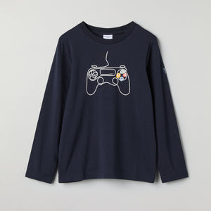 Gamer Print Kids Top from Polarn O. Pyret kidswear. Ethically produced kids clothing.