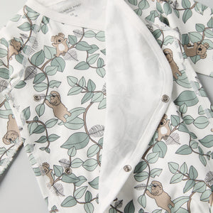 Koala Print Wraparound Babygrow from the Polarn O. Pyret baby collection. Ethically produced kids clothing.