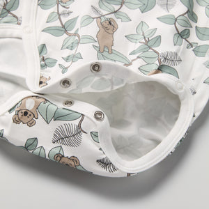 Koala Print Wraparound Babygrow from the Polarn O. Pyret baby collection. Ethically produced kids clothing.