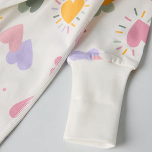 Heart Print Baby Sleepsuit from the Polarn O. Pyret baby collection. Ethically produced kids clothing.