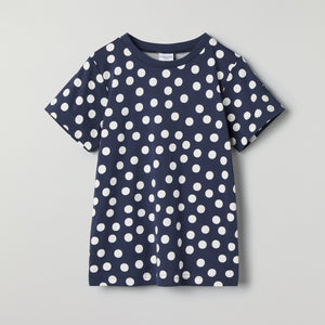 Polka Dot Print Kids T-Shirt from Polarn O. Pyret kidswear. Ethically produced kids clothing.