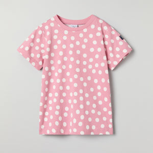 Polka Dot Print Kids T-Shirt from Polarn O. Pyret kidswear. Nordic kids clothes made from sustainable sources.