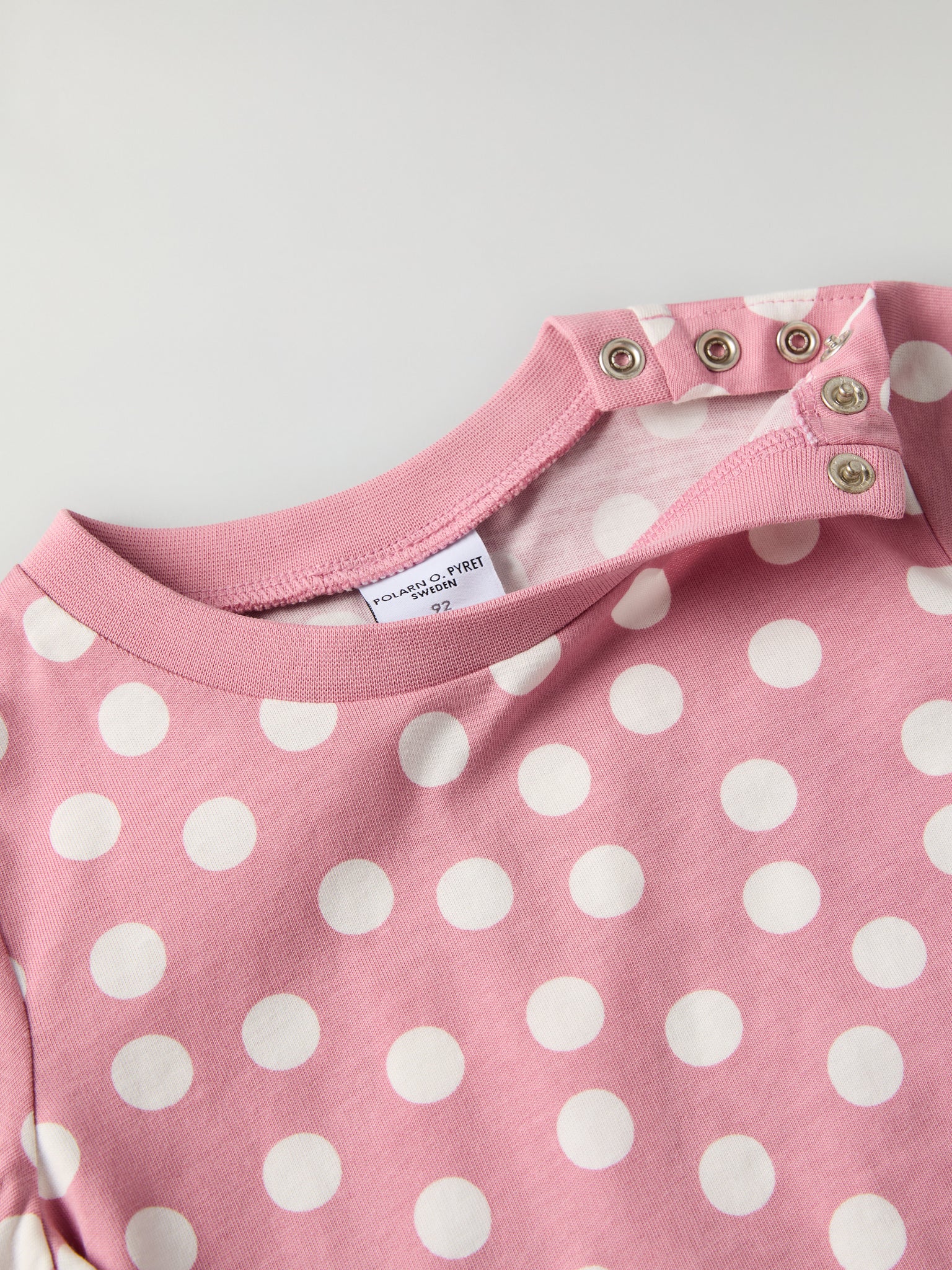 Polka Dot Print Kids T-Shirt from Polarn O. Pyret kidswear. Nordic kids clothes made from sustainable sources.