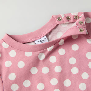 Polka Dot Print Kids T-Shirt from Polarn O. Pyret kidswear. Nordic kids clothes made from sustainable sources.