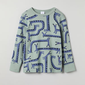 Dog Print Kids Top from Polarn O. Pyret kidswear. Clothes made using sustainably sourced materials.