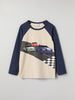 Car Print Kids Top from Polarn O. Pyret kidswear. Nordic kids clothes made from sustainable sources.