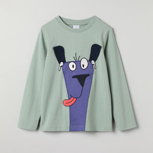 Dog Print Kids Top from Polarn O. Pyret kidswear. Ethically produced kids clothing.