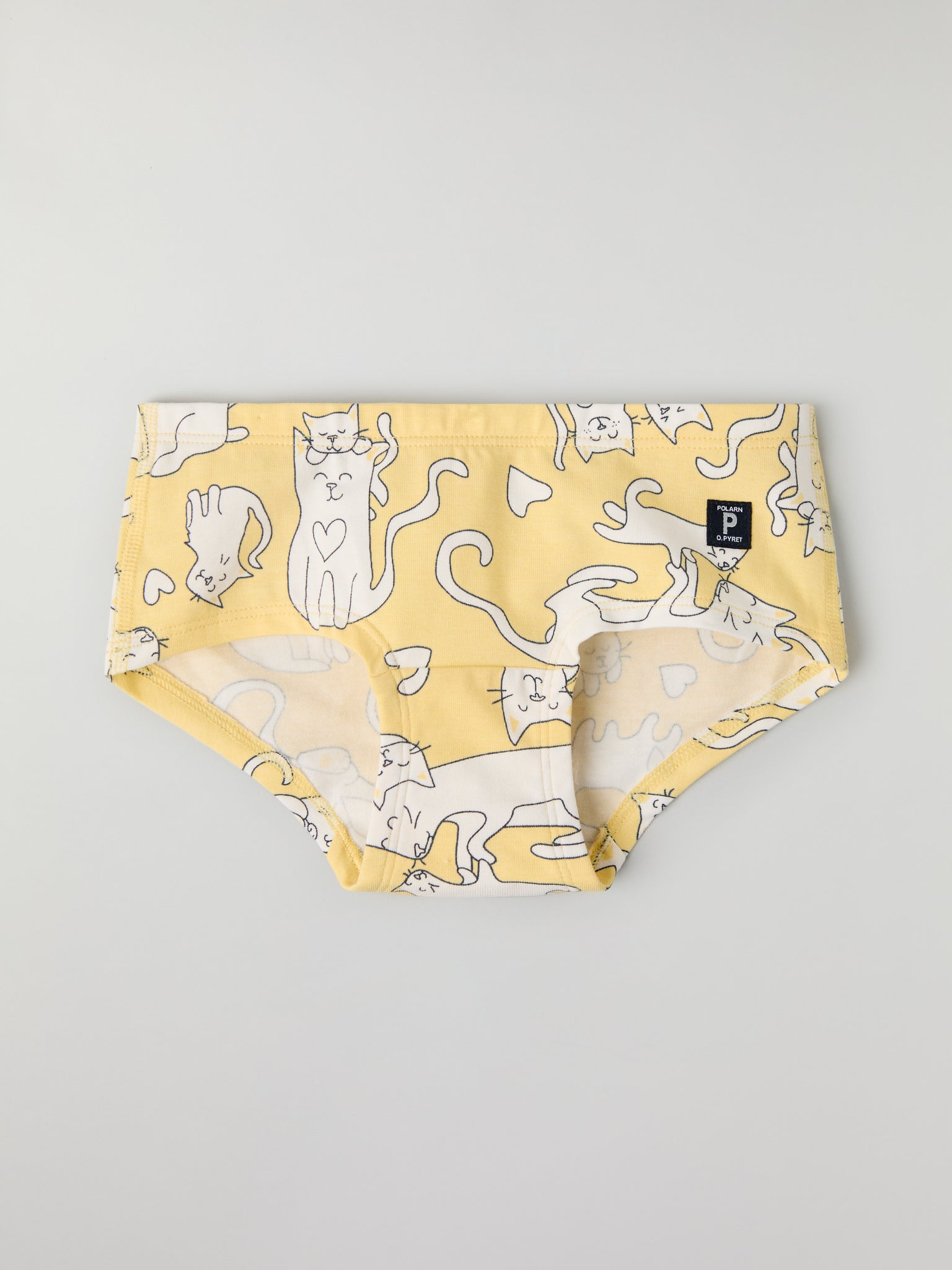 Girls Cat Hipster Briefs from Polarn O. Pyret kidswear. Clothes made using sustainably sourced materials.