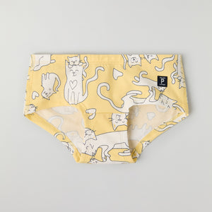 Girls Cat Hipster Briefs from Polarn O. Pyret kidswear. Clothes made using sustainably sourced materials.