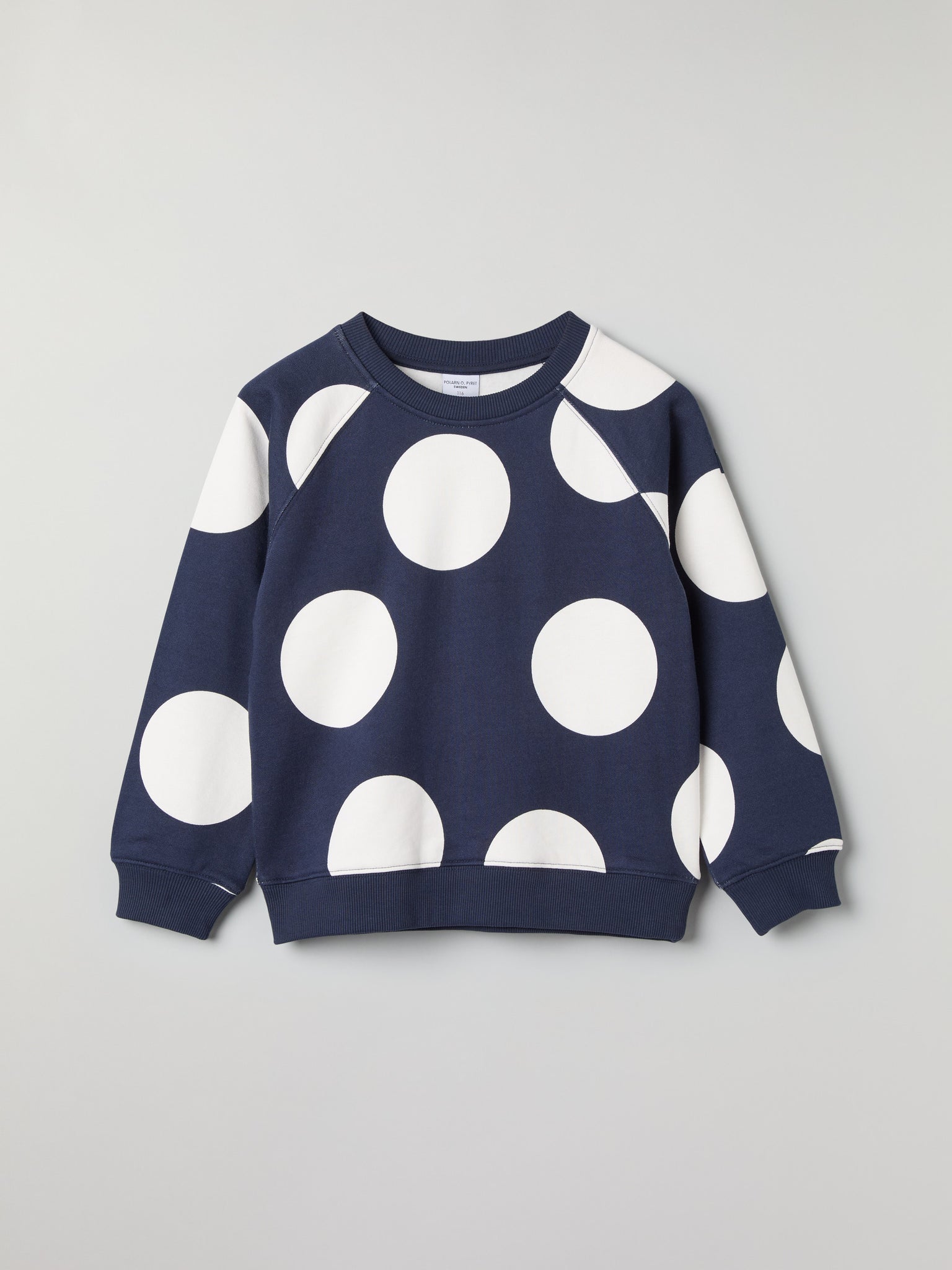 Polka Dot Kids Sweatshirt from Polarn O. Pyret kidswear. Clothes made using sustainably sourced materials.