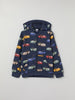 Car Print Kids Hoodie from Polarn O. Pyret kidswear. Nordic kids clothes made from sustainable sources.