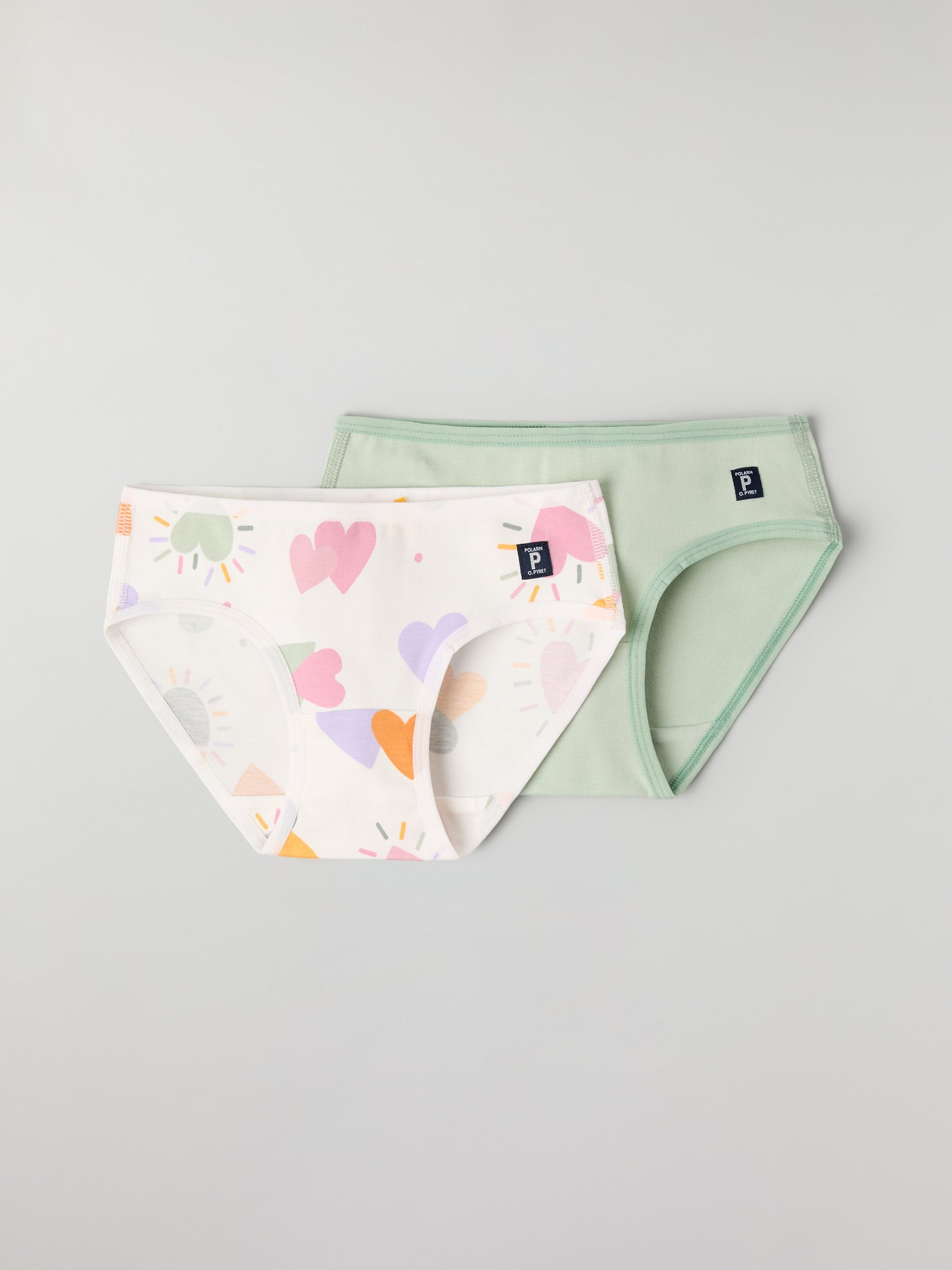 2 Pack Girls Briefs from Polarn O. Pyret kidswear. Ethically produced kids clothing.