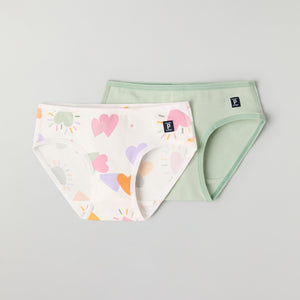 2 Pack Girls Briefs from Polarn O. Pyret kidswear. Ethically produced kids clothing.