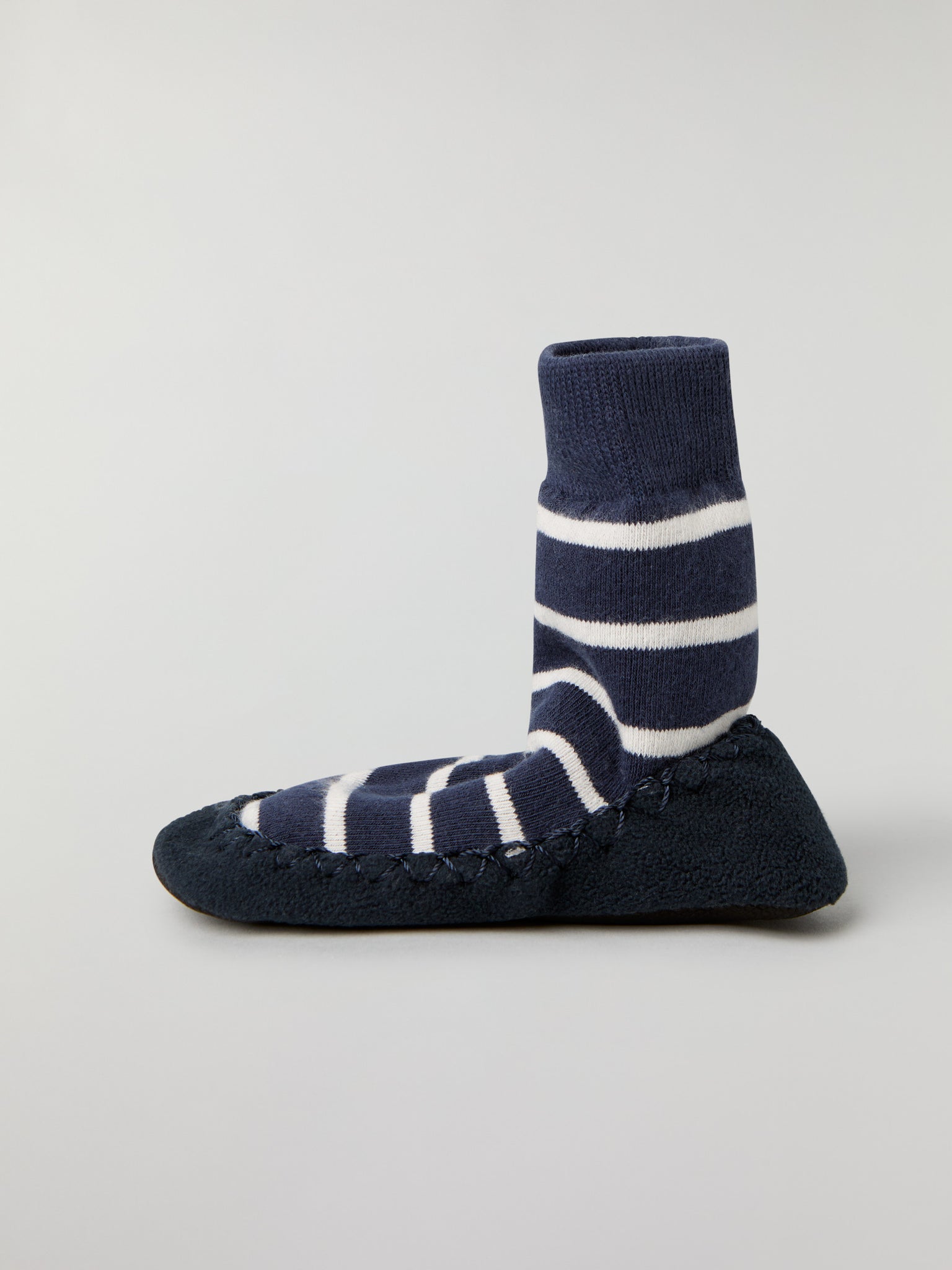 Blue Striped Kids Moccasins from Polarn O. Pyret kidswear. Nordic kids clothes made from sustainable sources.