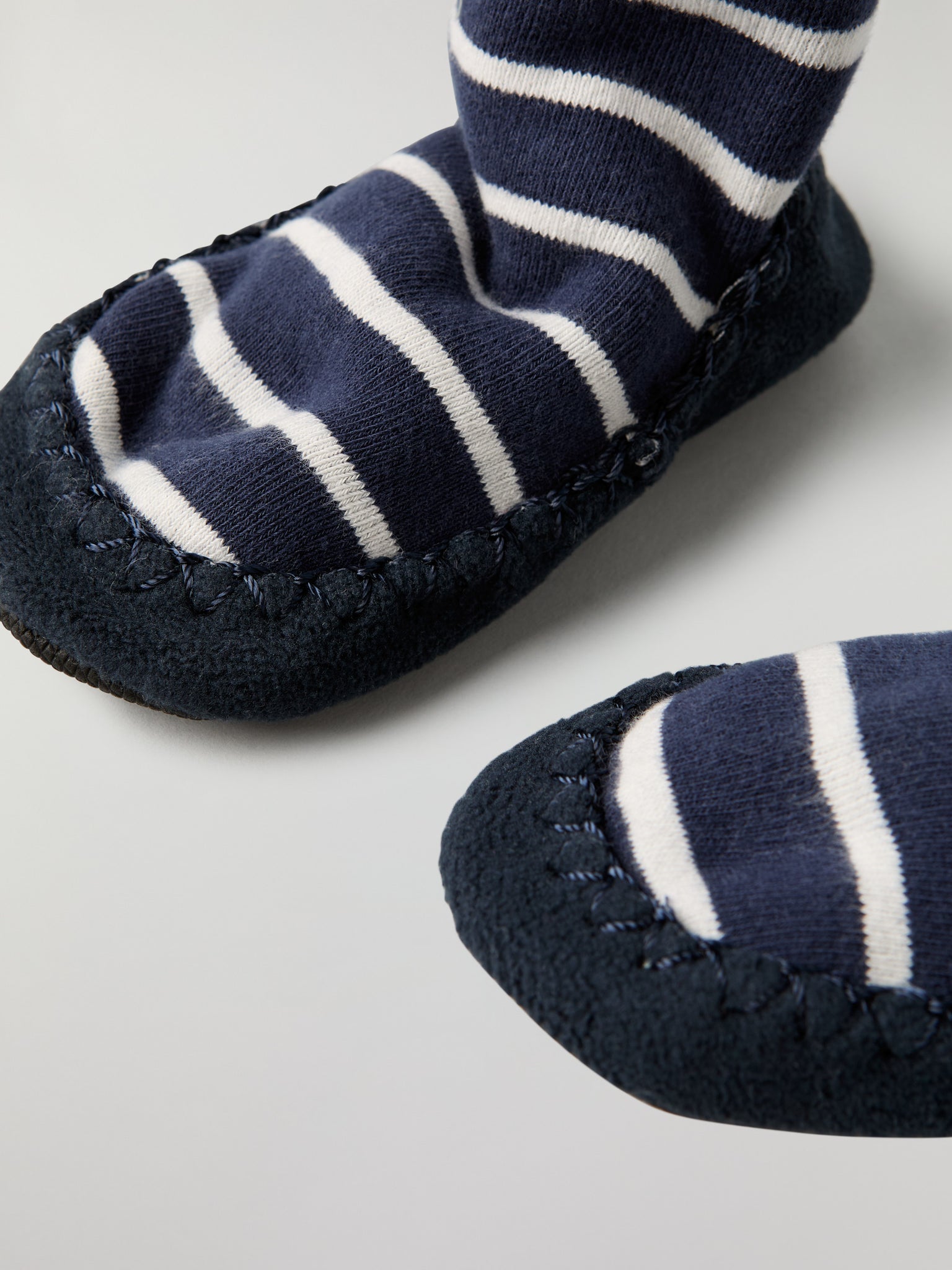 Blue Striped Kids Moccasins from Polarn O. Pyret kidswear. Nordic kids clothes made from sustainable sources.