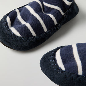 Blue Striped Kids Moccasins from Polarn O. Pyret kidswear. Nordic kids clothes made from sustainable sources.