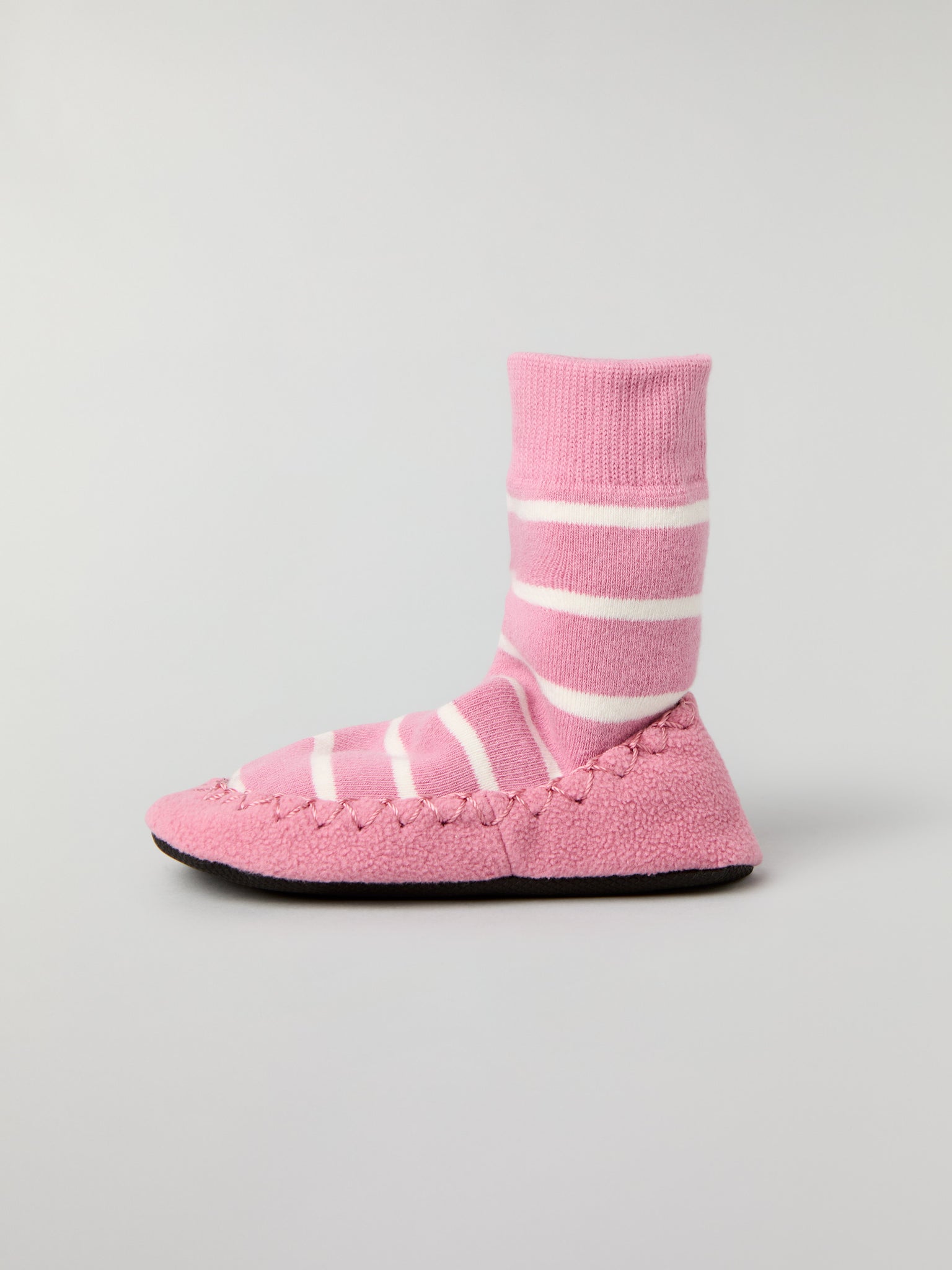 Pink Striped Kids Moccasins from Polarn O. Pyret kidswear. Clothes made using sustainably sourced materials.