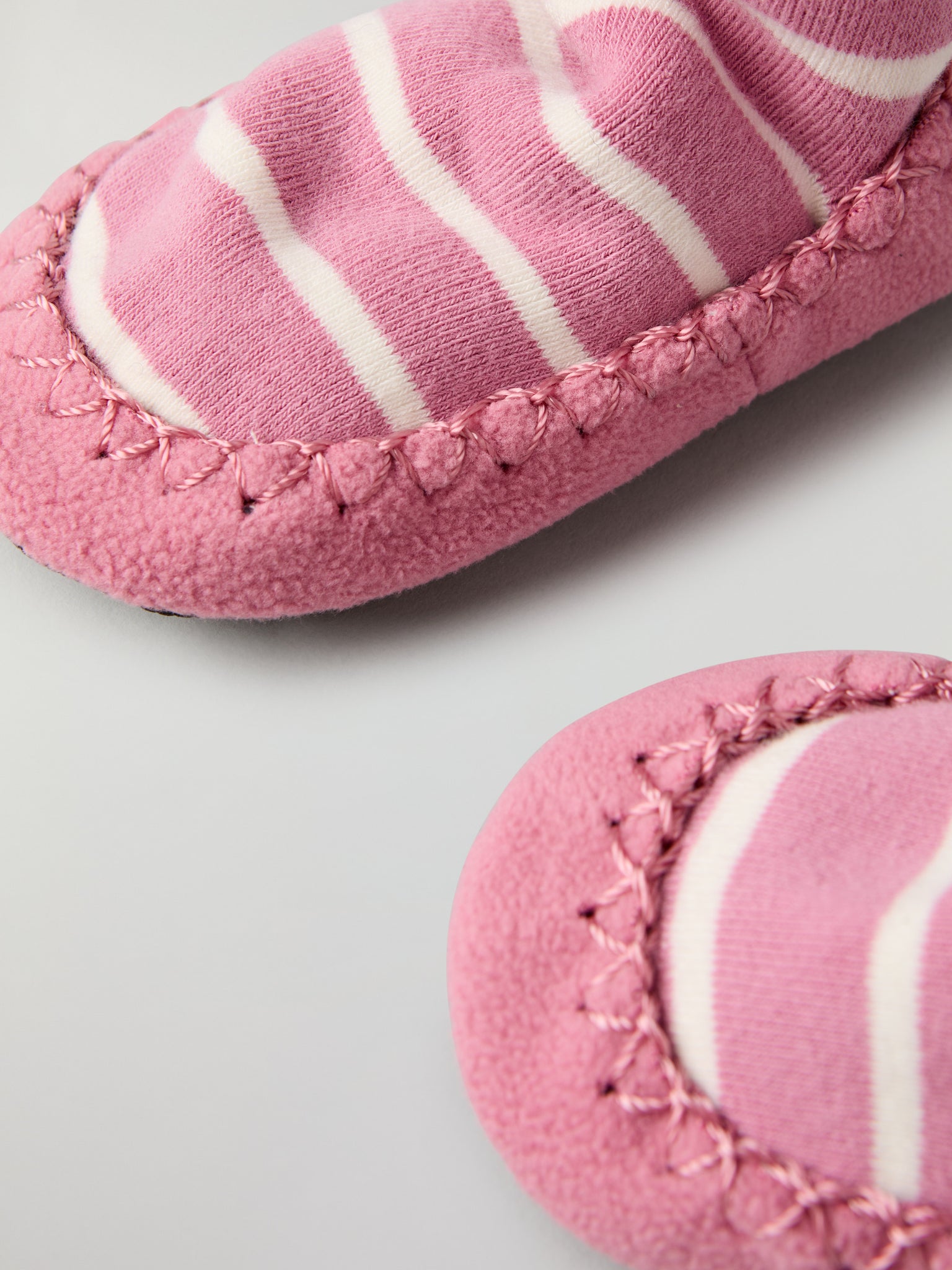 Pink Striped Kids Moccasins from Polarn O. Pyret kidswear. Clothes made using sustainably sourced materials.