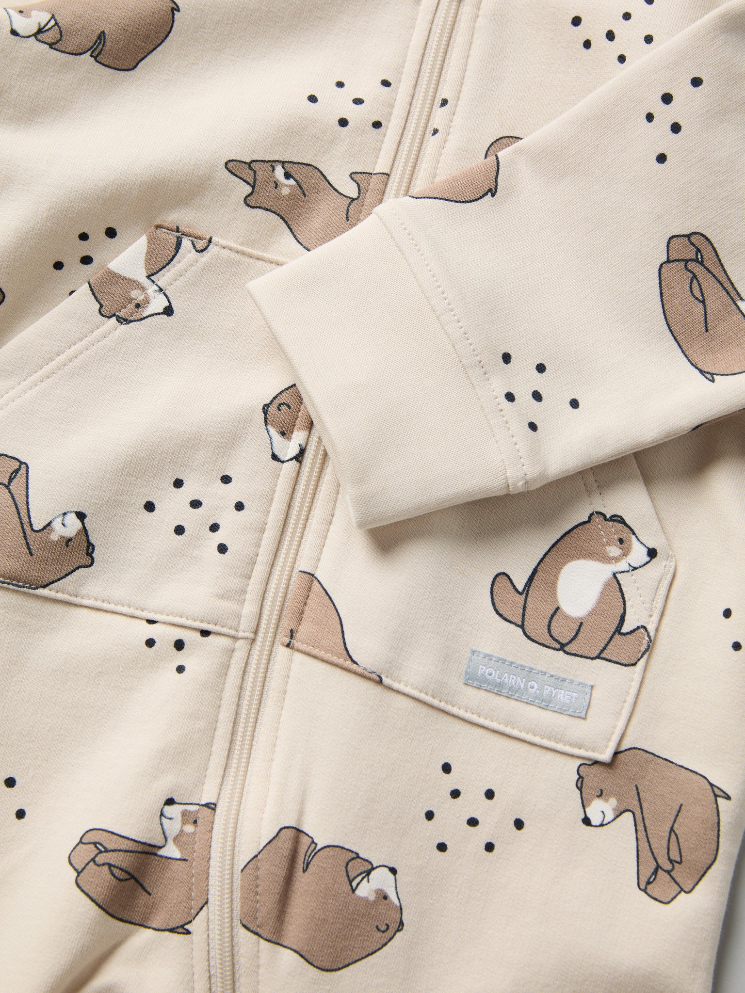 Bear Print Baby Romper from the Polarn O. Pyret baby collection. Nordic kids clothes made from sustainable sources.