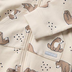 Bear Print Baby Romper from the Polarn O. Pyret baby collection. Nordic kids clothes made from sustainable sources.