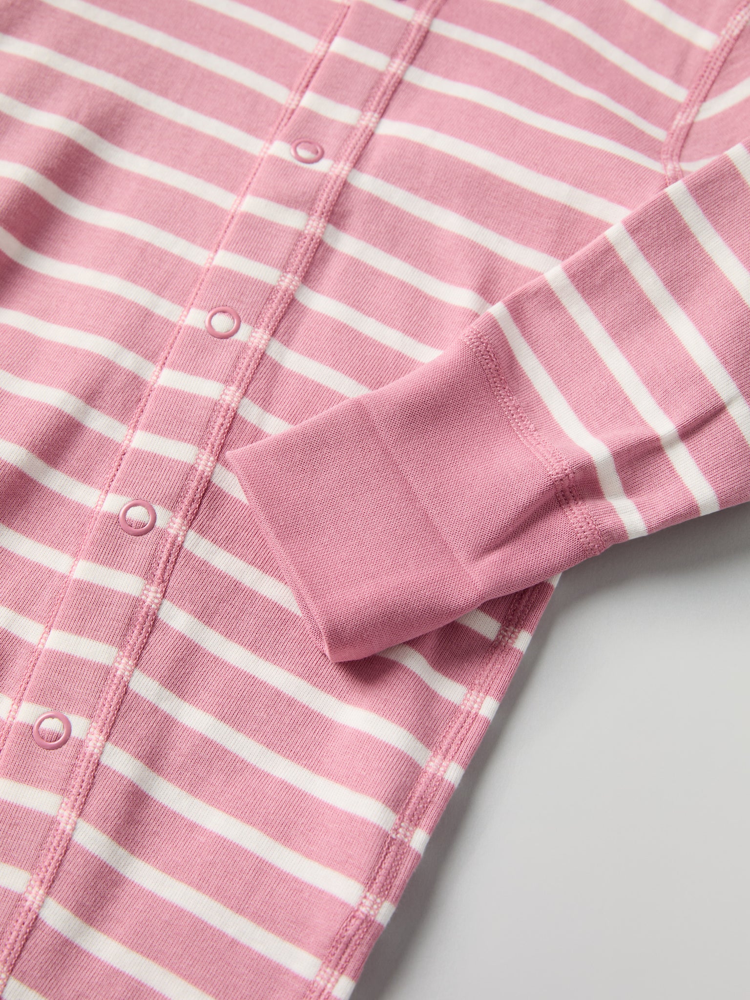 Pink Striped Baby Romper from the Polarn O. Pyret baby collection. Ethically produced kids clothing.